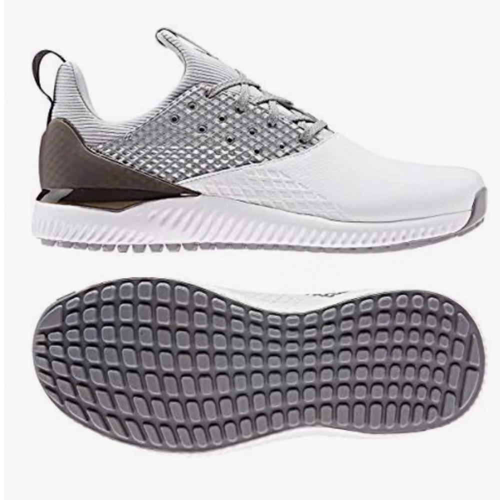 \Adidas Mens Adicross Bounce 2 Golf Shoes 10.5 White Grey Spikeless F35409 NWOB